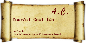 Andrási Cecílián névjegykártya